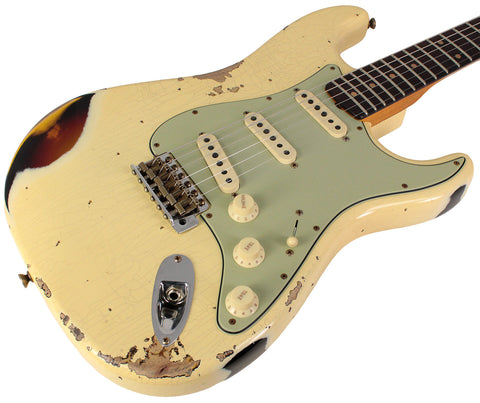 Fender Custom Shop '61 Strat, Heavy Relic, Aged Vintage White over 3-Color Burst