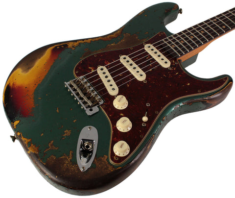 Fender Custom Shop Limited Roasted 1961 Strat, Super Heavy Relic, Aged Sherwood Metallic over 3TS
