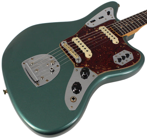 Fender Custom Shop 1963 Jaguar, Journeyman Relic, Super Faded Sherwood Green Metallic - Humbucker Music
