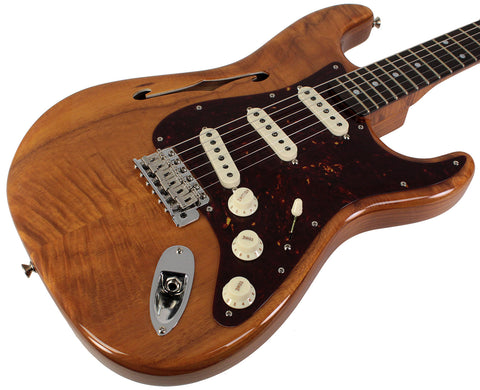 Fender Custom Shop Artisan Stratocaster, Thinline Roasted Ash Body, 4A Figured Koa Top