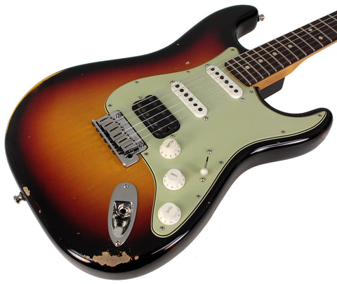 Fender Custom Shop Limited Custom Deluxe HSS S-1 Stratocaster, Relic, 3-Tone Sunburst