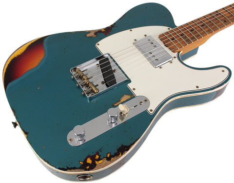 Fender Custom Shop Limited Red Hot Cunife Tele, Heavy Relic, Aged Ocean Turquoise Over Chocolate 3TS