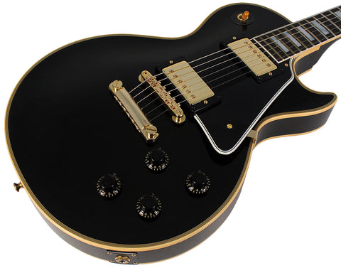 Gibson Custom Shop 1957 Les Paul Custom Reissue Guitar, VOS, Ebony Black - Humbucker Music