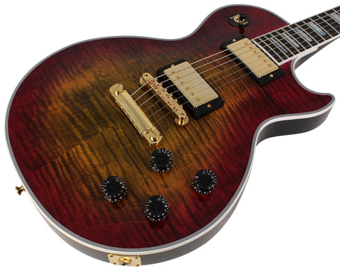 Gibson Custom Shop Les Paul Axcess Custom Figured Guitar, Bengal Burst - Humbucker Music
