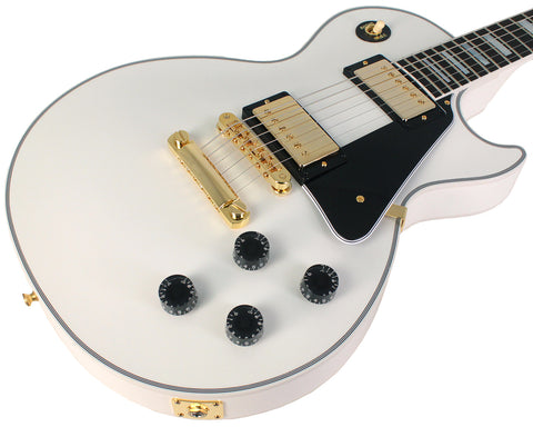 Gibson Custom Shop Les Paul Custom Guitar, Gloss, Alpine White - Humbucker Music