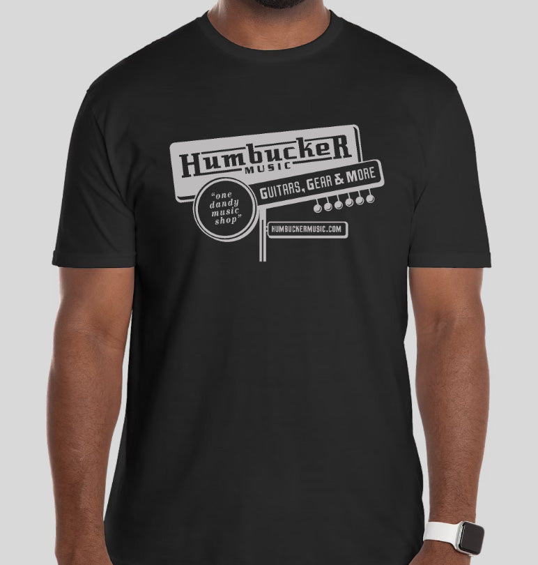 Humber Merch Humbucker Music Vintage Retro Guitar Store T-Shirt, Black | Humbucker Music