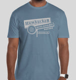 Humbucker Music Vintage Retro Guitar Store T-Shirt, Indigo Blue