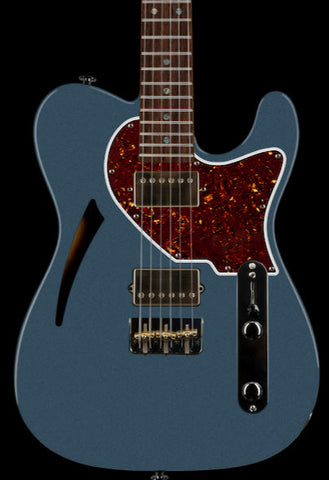 Suhr Select Alt T Cat's Eye Guitar, Ice Blue Metallic, Tortoise Shell