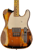 Nash E-1HB Guitar, 2-Tone Burst, Extra Heavy Aging
