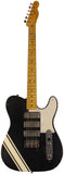 Nash GF-3 Gold Foil Guitar, Black, Competition Stripes, Light Aging