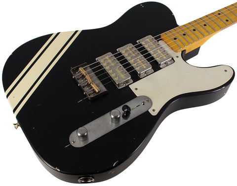 Nash GF-3 Gold Foil Guitar, Black, Competition Stripes, Light Aging
