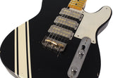Nash GF-3 Gold Foil Guitar, Black, Competition Stripes, Light Aging