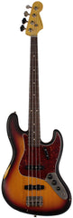 Nash JB-63 Bass Guitar, 3-Tone Sunburst, Light Aging