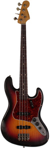 Nash JB63 Bass Guitar, 3-Tone Sunburst, Tortoise Shell, Light Aging