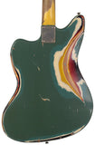 Nash Guitars JG63 Guitar, Army Green over 3 Tone Sunburst, Matching Headstock, Heavy Aging