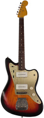 Nash JM-63 Jazzmaster Guitar, 3 Tone Sunburst, Gold Anodized Pickguard, Light Aging