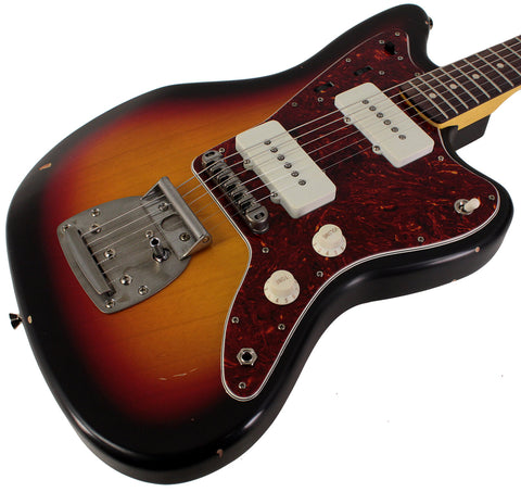 Nash JM63 Jazzmaster Guitar, 3 Tone Sunburst, Light Aging