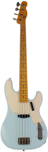 Nash PB55 Bass Guitar, Sonic Blue, Light Aging