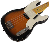 Nash PB55 Bass Guitar, 2-Tone Sunburst, Light Aging
