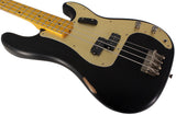 Nash PB-57 Bass Guitar, Black, Gold Anodized PG, Light Aging