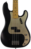 Nash PB57 Bass Guitar, Black, Gold Anodized PG, Light Aging