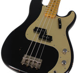 Nash PB57 Bass Guitar, Black, Gold Anodized PG, Light Aging