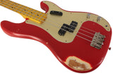 Nash PB-57 Bass Guitar, Dakota Red, Matching Headstock, Medium Aging