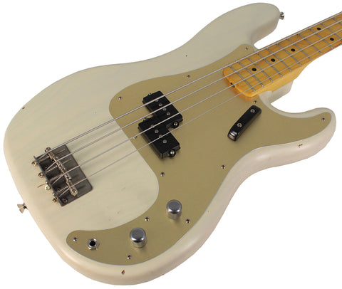 Nash PB57 Bass Guitar, Mary Kaye White, Light Aging - Humbucker Music