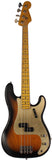 Nash PB57 Bass Guitar, 2-Tone Sunburst, Gold Anodized Pickguard