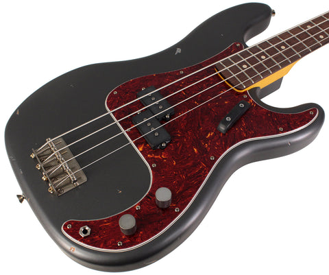 Nash PB63 Bass Guitar, Charcoal Frost, Light Aging