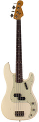 Nash PB63 Bass Guitar, Olympic White, Light Aging