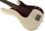 Nash PB63 Bass Guitar, Olympic White, Light Aging