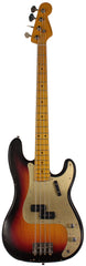 Nash PB57 Bass Guitar, 3-Tone Sunburst, Gold Anodized PG, Light Aging