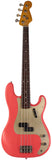 Nash PB63 Bass Guitar, Fiesta Red, Light Aging