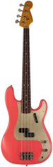 Nash PB63 Bass Guitar, Fiesta Red, Light Aging