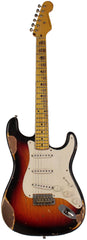 Nash S57 Guitar, 3-Tone Sunburst, Heavy Aging