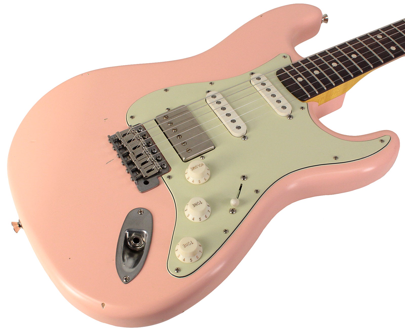 Nash S63 Guitar, Shell Pink, HSS, Light Aging | Humbucker Music Nash S63 Guitar, Shell Pink, HSS, Light Aging | Humbucker Music