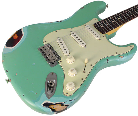 Nash S63 Guitar, Surf Green over 3 Tone Sunburst