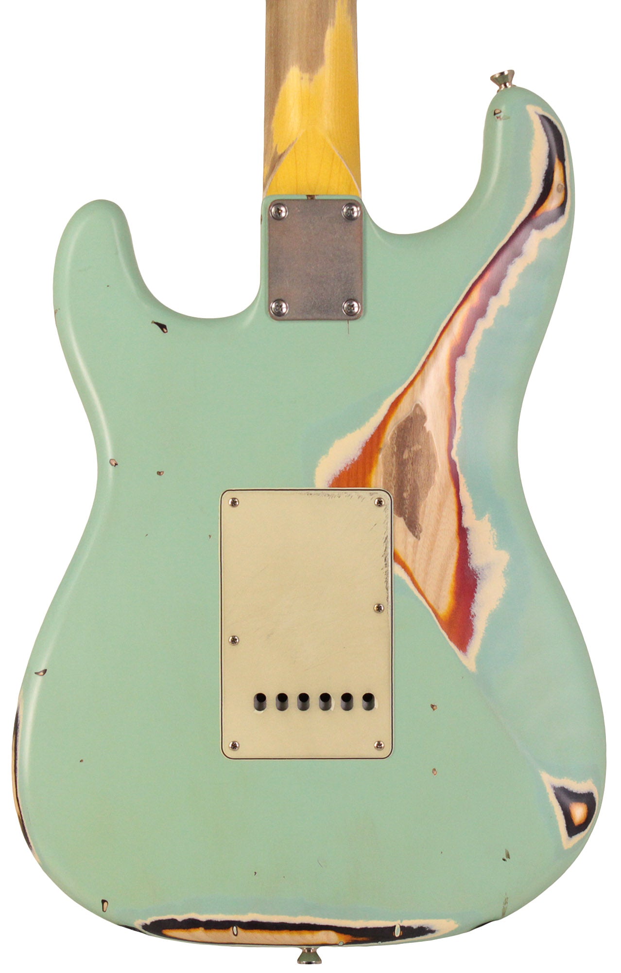 Nash S63 HSS Guitar, Surf Green over 3 Tone Sunburst | Humbucker Music