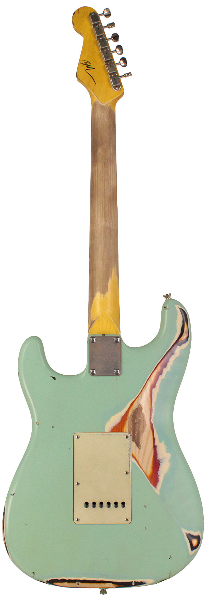 Nash S63 HSS Guitar, Surf Green over 3 Tone Sunburst | Humbucker Music