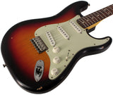 Nash S63 Guitar, 3-Tone Sunburst, Hard Tail, Light Aging