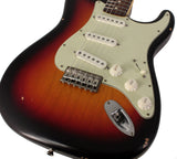Nash S63 Guitar, 3-Tone Sunburst, Hard Tail, Light Aging