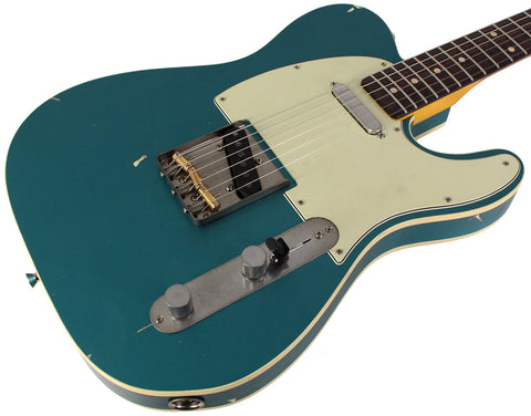 Nash T63DB Guitar, Double Bound, Ocean Turquoise Metallic, Light Aging