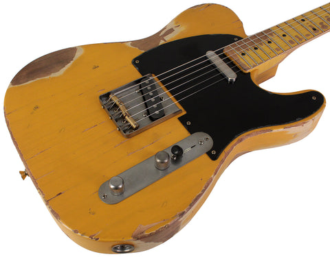 Nash T52 Guitar, Butterscotch Blonde, Heavy Aging
