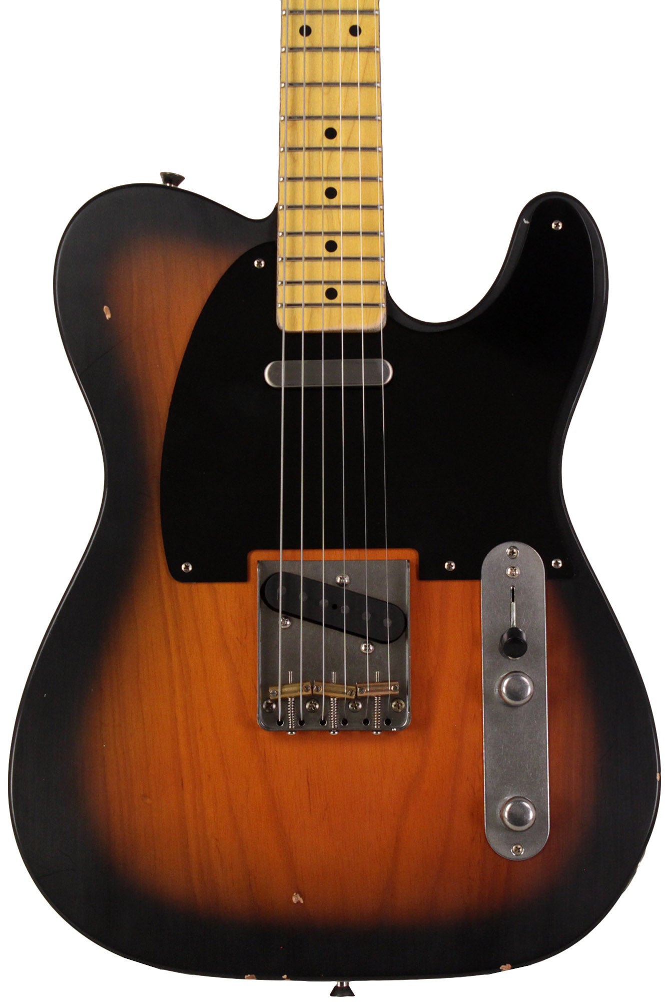 Nash T52 Guitar, Two Tone Burst, Light Aging | Humbucker Music