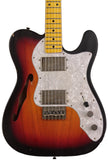 Nash T72TL Thinline Guitar, 3 Tone Sunburst, Light Aging