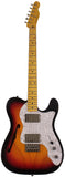 Nash T72TL Thinline Guitar, 3 Tone Sunburst, Light Aging