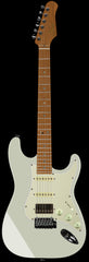 Suhr Select Classic S HSS Guitar, Roasted Neck, Maple, Olympic White, Aged Green