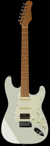 Suhr Select Classic S HSS Guitar, Roasted Neck, Maple, Olympic White, Aged Green