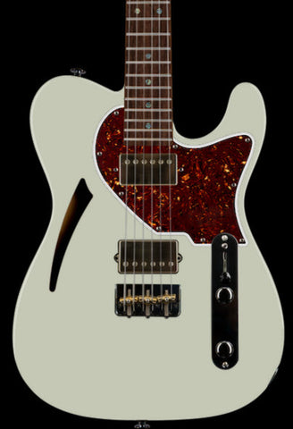 Suhr Select Alt T Cat's Eye Guitar, Olympic White, Tortoise Shell